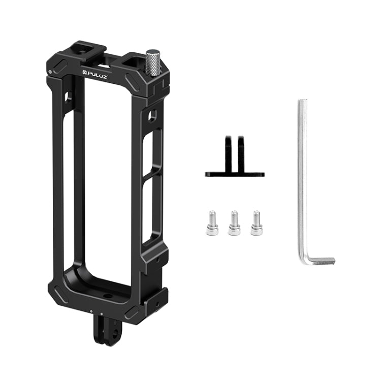 For Insta360 X4 PULUZ Metal Protective Cage Rig Housing Frame with Expand Cold Shoe Base & Tripod Adapter (Black) - Mount & Holder by PULUZ | Online Shopping South Africa | PMC TechLife | Buy Now Pay Later Mobicred