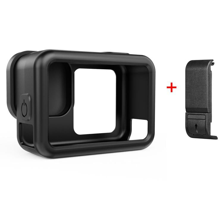For GoPro HERO13 Black PULUZ Silicone Protective Case Side Interface Cover with Wrist Strap & Lens Cover (Black)