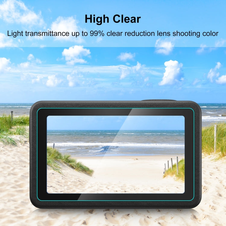 For DJI Osmo Action 5 Pro PULUZ 3-in-1 Lens Front and Back Screen Tempered Glass Explosion-proof Film (Transparent)