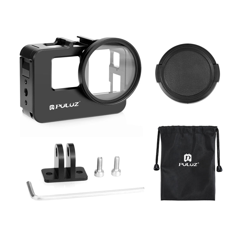 For Insta360 Ace Pro / Ace PULUZ Metal Cage Adapter Frame with 52mm UV Filter & Adapter Ring (Black) - Mount & Holder by PULUZ | Online Shopping South Africa | PMC TechLife | Buy Now Pay Later Mobicred