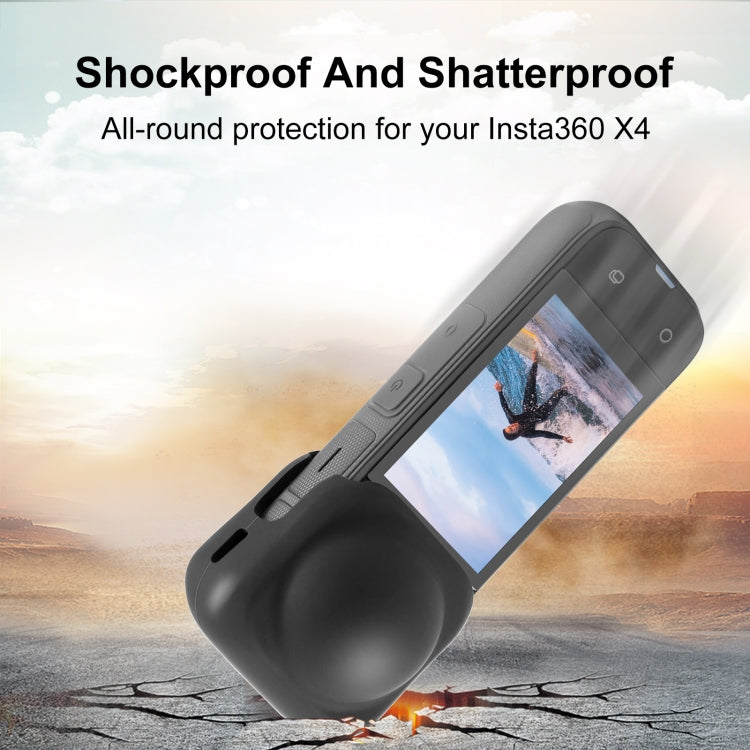 For Insta360 X4 / X5 PULUZ Silicone Protective Lens Cover (Black)