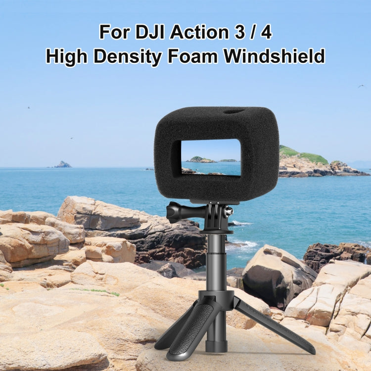 For DJI Osmo Action 5 Pro / 4 / 3 PULUZ High Density Foam Windshield (Black) - Other by PULUZ | Online Shopping South Africa | PMC Jewellery | Buy Now Pay Later Mobicred