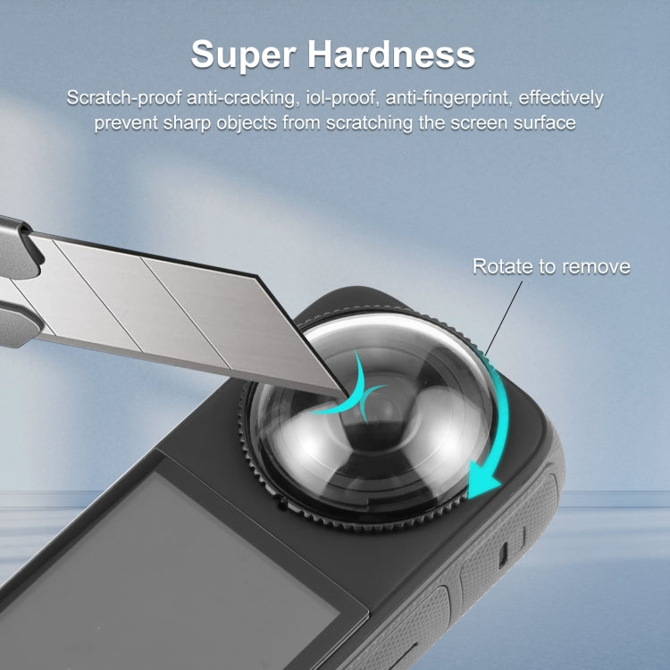 For Insta360 X4 PULUZ Rotation Optical Glass Lens Guard Protective Cover (Transparent)