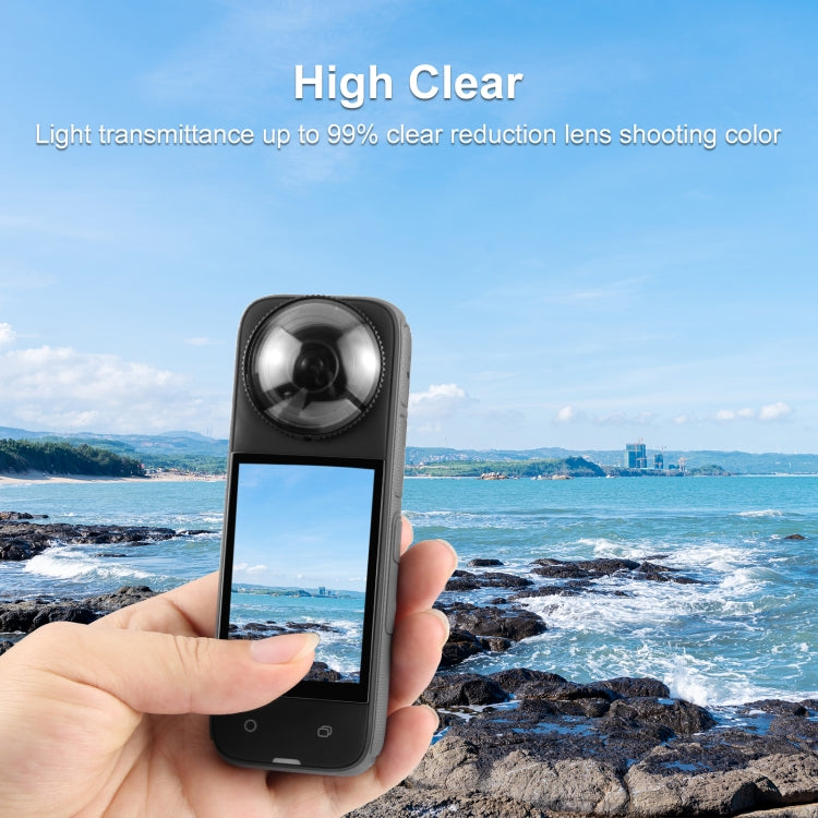 For Insta360 X4 PULUZ Rotation Optical Glass Lens Guard Protective Cover (Transparent)