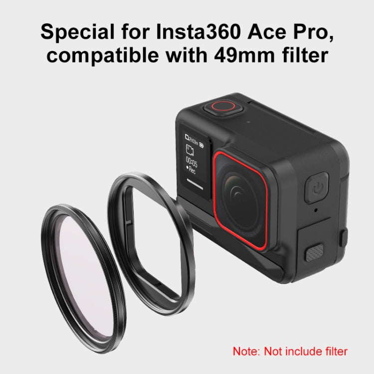 For Insta360 Ace Pro PULUZ Filter Holder Metal Protective Filter Frame (Black)