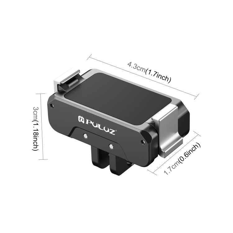For DJI Osmo Action 5 Pro / 4 / 3 PULUZ Magnetic Quick Release Metal Base (Black) - Mount & Holder by PULUZ | Online Shopping South Africa | PMC Jewellery | Buy Now Pay Later Mobicred