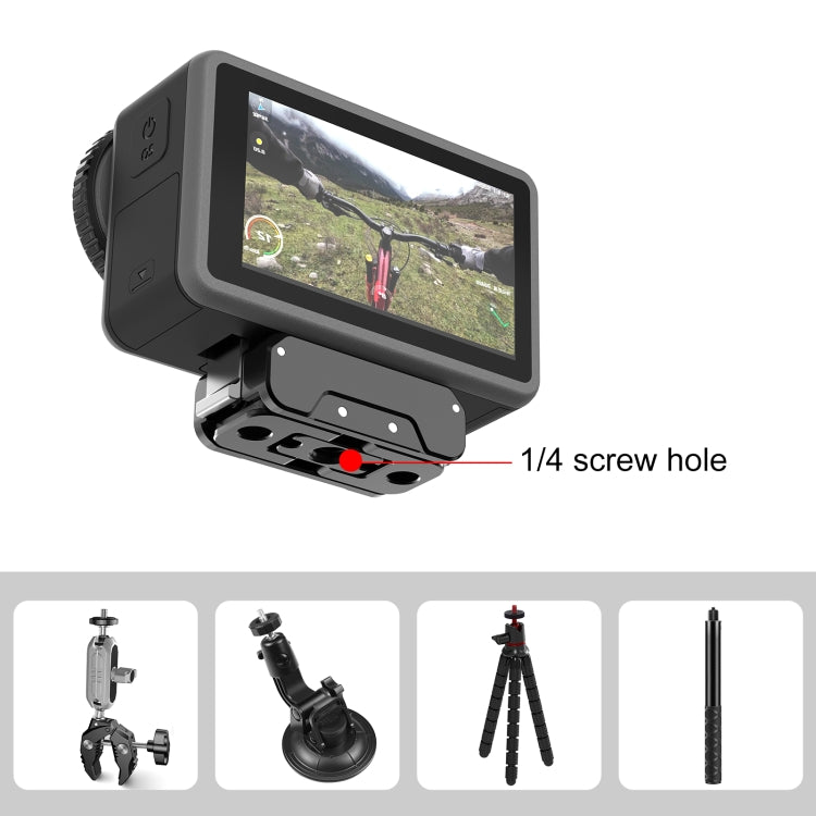 For DJI Osmo Action 5 Pro / 4 / 3 PULUZ Magnetic Quick Release Metal Base (Black) - Mount & Holder by PULUZ | Online Shopping South Africa | PMC Jewellery | Buy Now Pay Later Mobicred