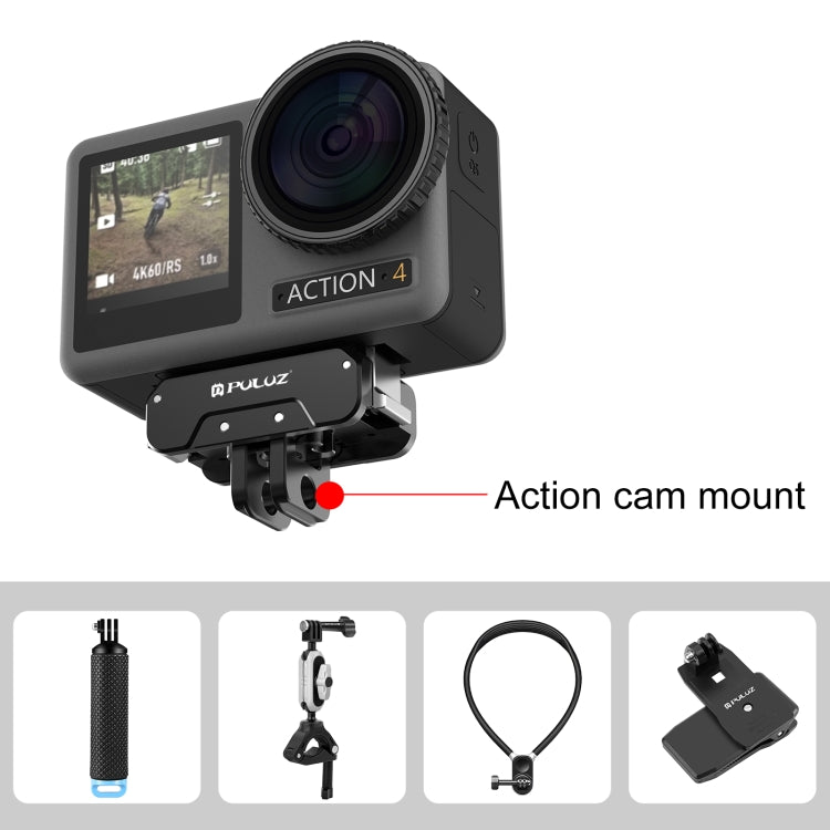 For DJI Osmo Action 5 Pro / 4 / 3 PULUZ Magnetic Quick Release Metal Base (Black) - Mount & Holder by PULUZ | Online Shopping South Africa | PMC Jewellery | Buy Now Pay Later Mobicred