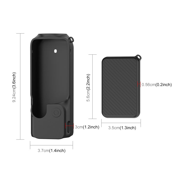 For DJI OSMO Pocket 3 PULUZ 2 in 1 Silicone Cover Case Set with Strap (Black)