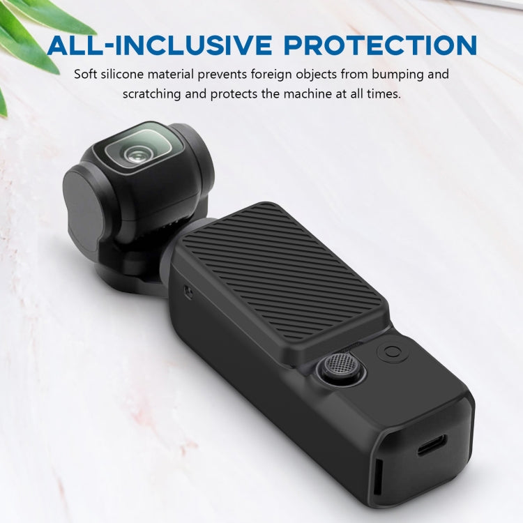 For DJI OSMO Pocket 3 PULUZ 2 in 1 Silicone Cover Case Set with Strap (Black)