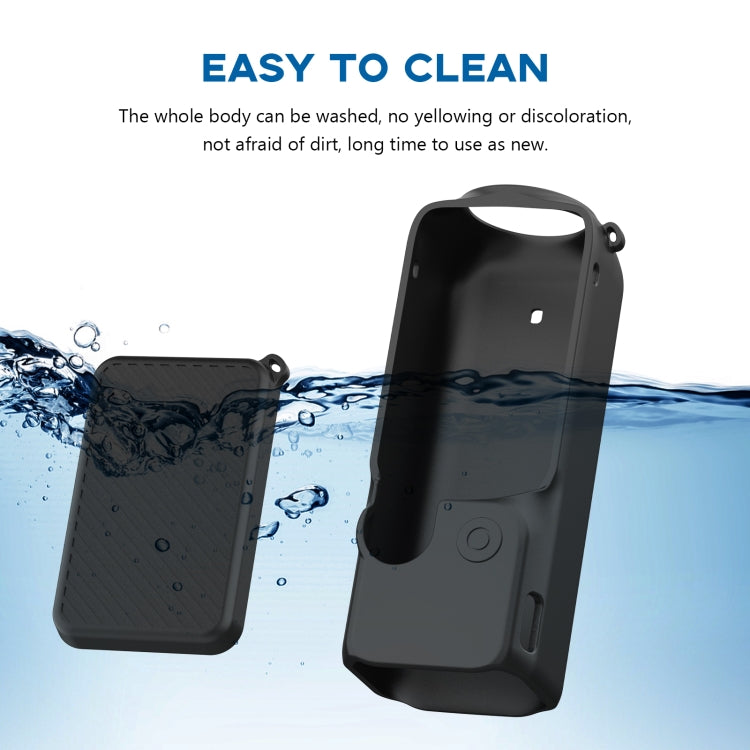 For DJI OSMO Pocket 3 PULUZ 2 in 1 Silicone Cover Case Set with Strap (Black)