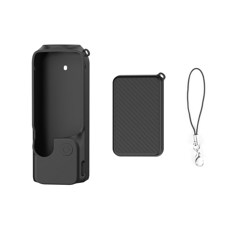 For DJI OSMO Pocket 3 PULUZ 2 in 1 Silicone Cover Case Set with Strap (Black)