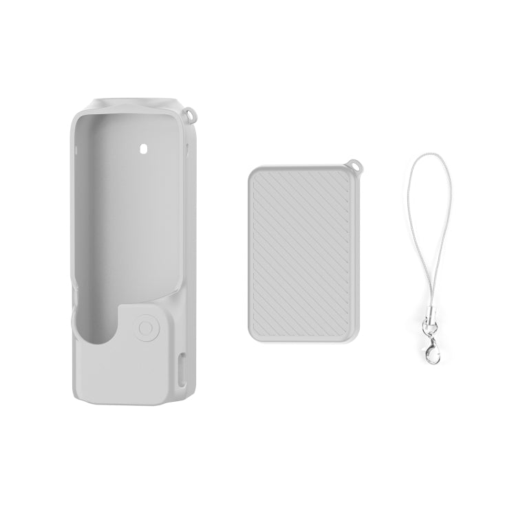 For DJI OSMO Pocket 3 PULUZ 2 in 1 Silicone Cover Case Set with Strap (Grey)