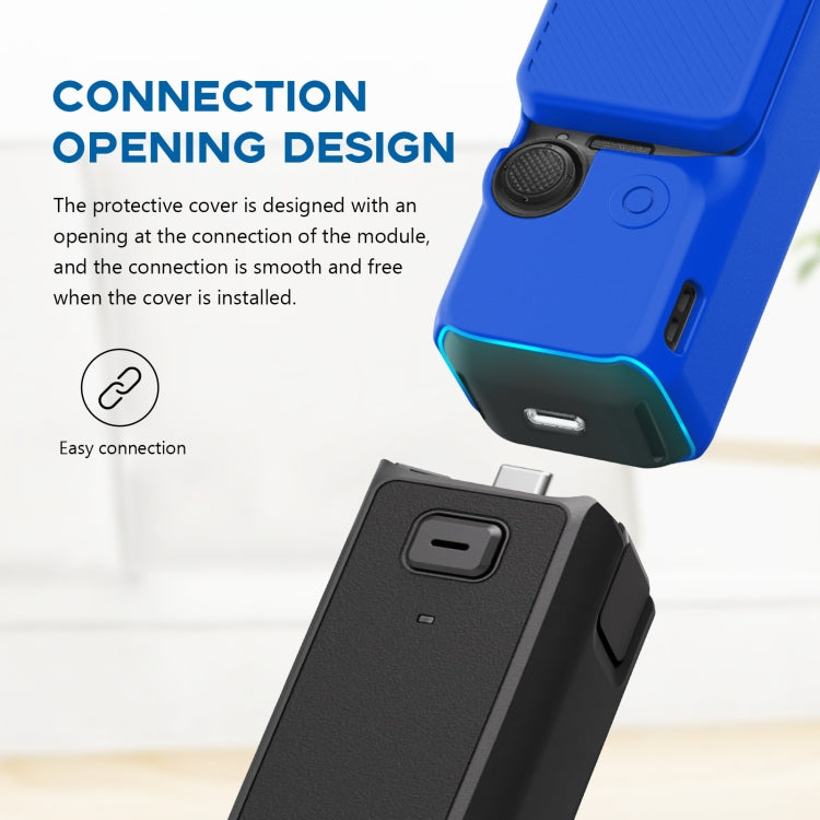 For DJI OSMO Pocket 3 PULUZ 2 in 1 Silicone Cover Case Set with Strap (Blue)
