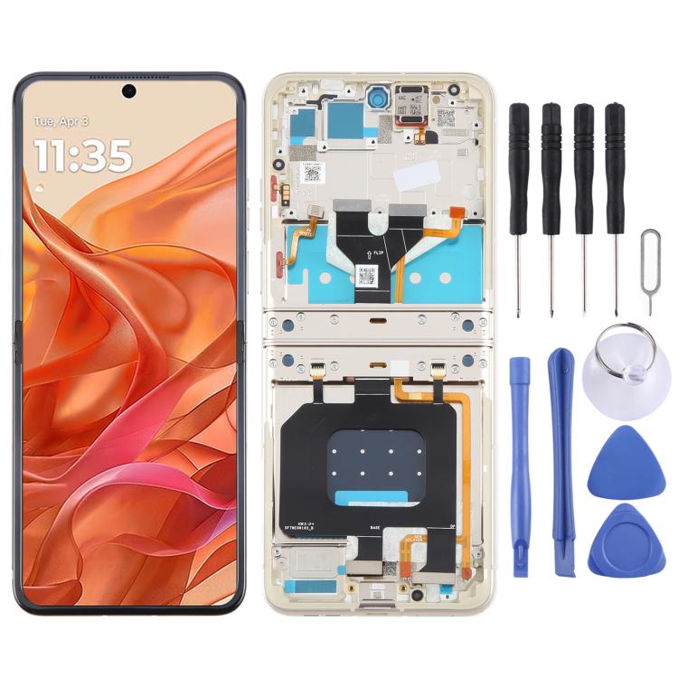 For Motorola Razr 2024 Original LCD Screen Digitizer Full Assembly with Frame (Orange)