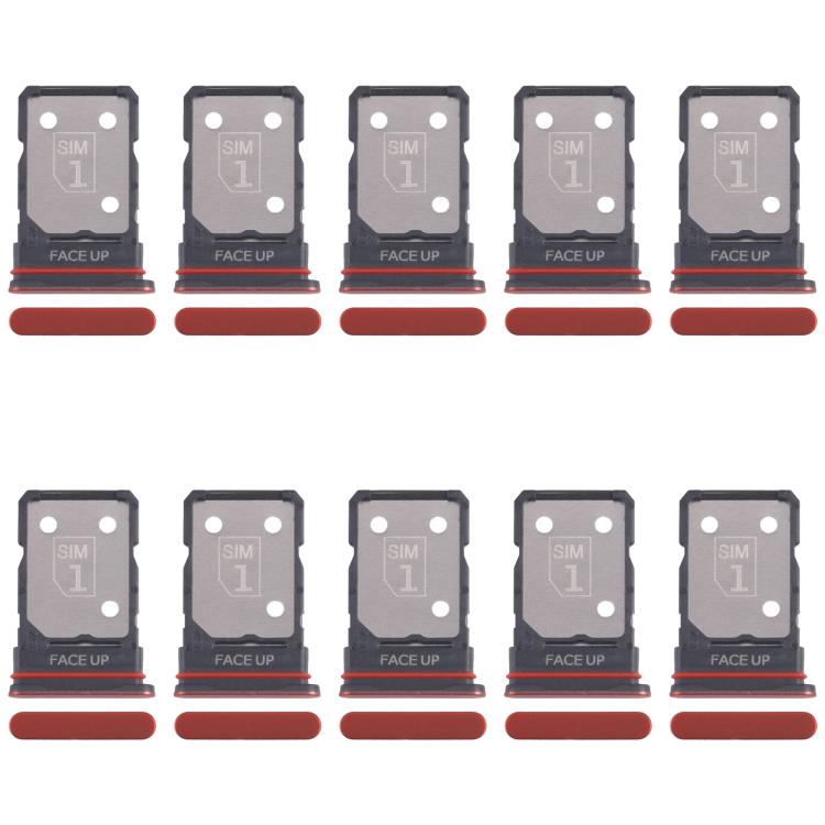 For Motorola Edge 50 Neo 10pcs Original SIM Card Tray + SIM Card Tray (Red)