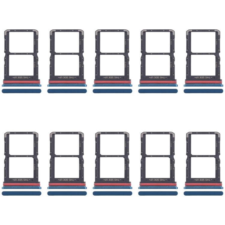 For Motorola Moto G71 5G XT2169-1 XT2169-2 10pcs Original SIM Card Tray + SIM Card Tray (Blue)