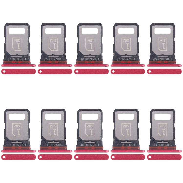 For Motorola Edge 30 Fusion XT2243-1 10pcs Original SIM Card Tray + SIM Card Tray (Red)