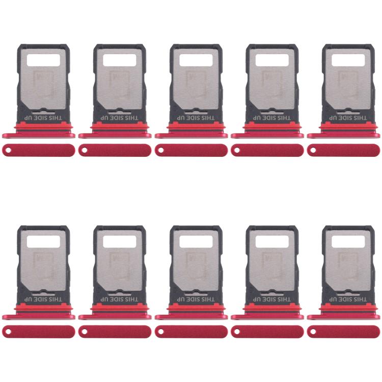 For Motorola Edge 40 XT2303-2 10pcs Original SIM Card Tray + SIM Card Tray (Red)