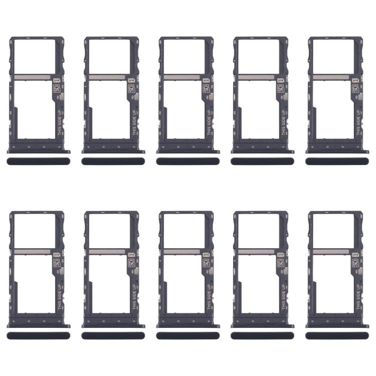For Motorola Moto G 2022 10pcs Original SIM + Micro SD Card Tray (Black)