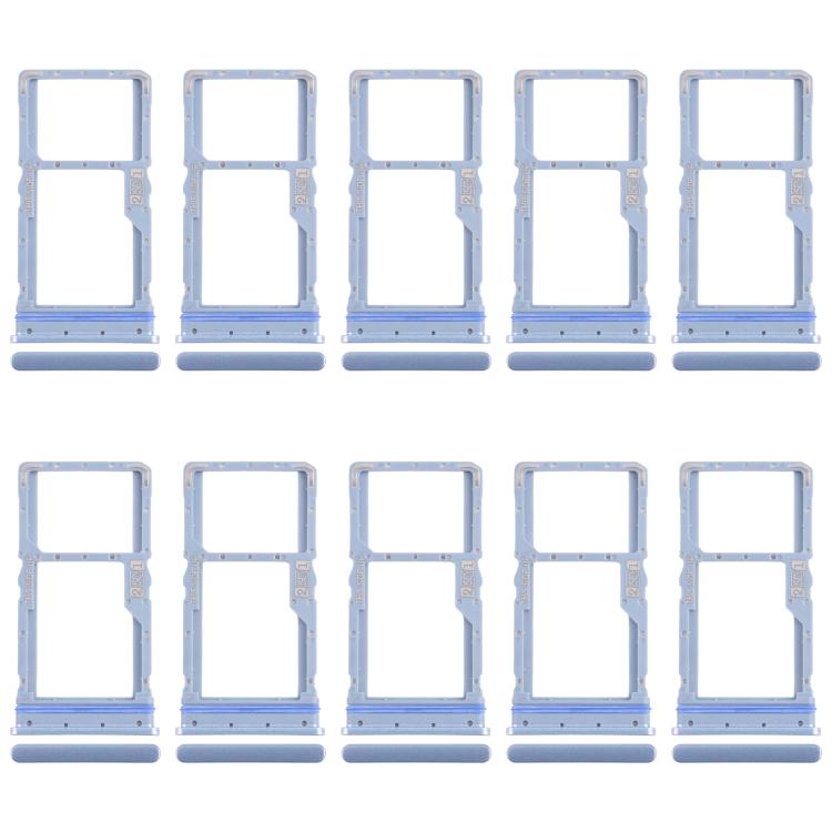 For Motorola Moto G31 XT2173-3 10pcs Original SIM + Micro SD Card Tray (Blue)