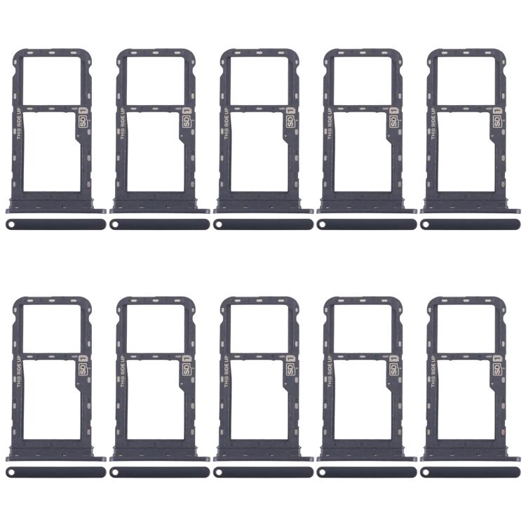 For Motorola Moto G60 10pcs Original SIM + Micro SD Card Tray (Black)