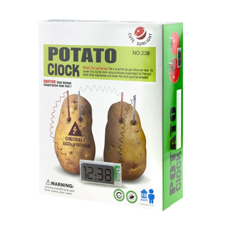 DIY Novel Green Science Potato Digital Clock Educational Kit with 2 inch LCD Screen (Potato NOT Included)(White) - Alarm Clocks by PMC TechLife | Online Shopping South Africa | PMC TechLife | Buy Now Pay Later Mobicred