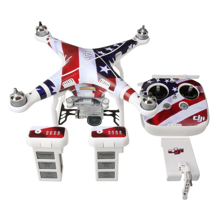 4D Imitation Carbon Fiber PVC Water Resistance Sticker Kit for DJI Phantom 3 Quadcopter & Remote Controller & Battery(US Flag Pattern) - by PMC Jewellery | Online Shopping South Africa | PMC Jewellery | Buy Now Pay Later Mobicred