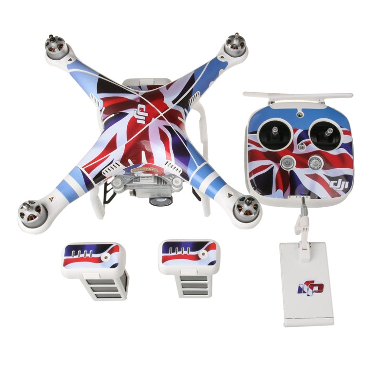 4D Imitation Carbon Fiber PVC Water Resistance Sticker Kit for DJI Phantom 3 Quadcopter & Remote Controller & Battery(UK Flag Pattern) - by PMC TechLife | Online Shopping South Africa | PMC TechLife | Buy Now Pay Later Mobicred