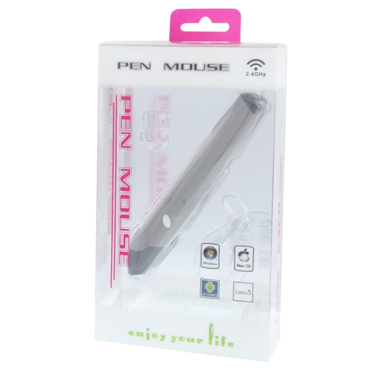 2.4GHz 500 / 1000DPI Wireless Pen Mouse with USB Mini Receiver, Transmission Distance: 10m(Grey)
