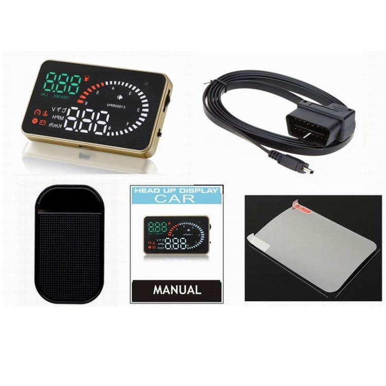 X6 3.5 inch Car OBDII / EUOBD HUD Vehicle-mounted Head Up Display Security System, Support Speed & Water Temperature & Speed Alarm & Fuel Consumption & Battery Voltage, etc.