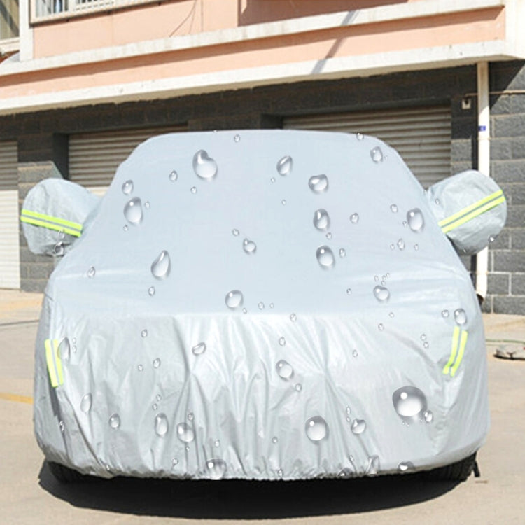 PEVA Anti-Dust Water-resistant Sunproof Sedan Car Cover with Warning Strips, Fits Cars up to 4.7m(183 inch) in Length