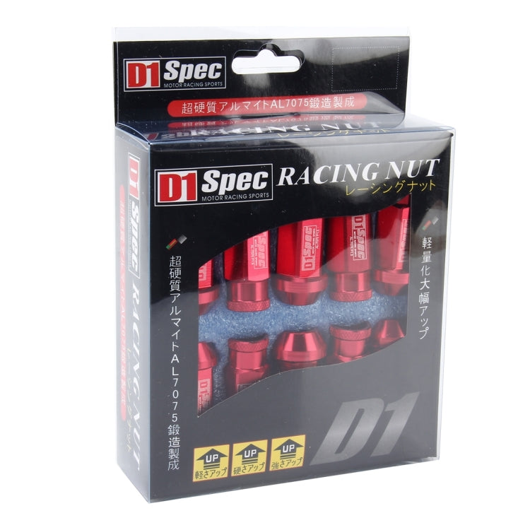 D1 Spec P1.5 M12x1.25 Racing Wheel Nut, Length: 50mm(Red) - Nuts & Bolts by PMC TechLife | Online Shopping South Africa | PMC TechLife | Buy Now Pay Later Mobicred