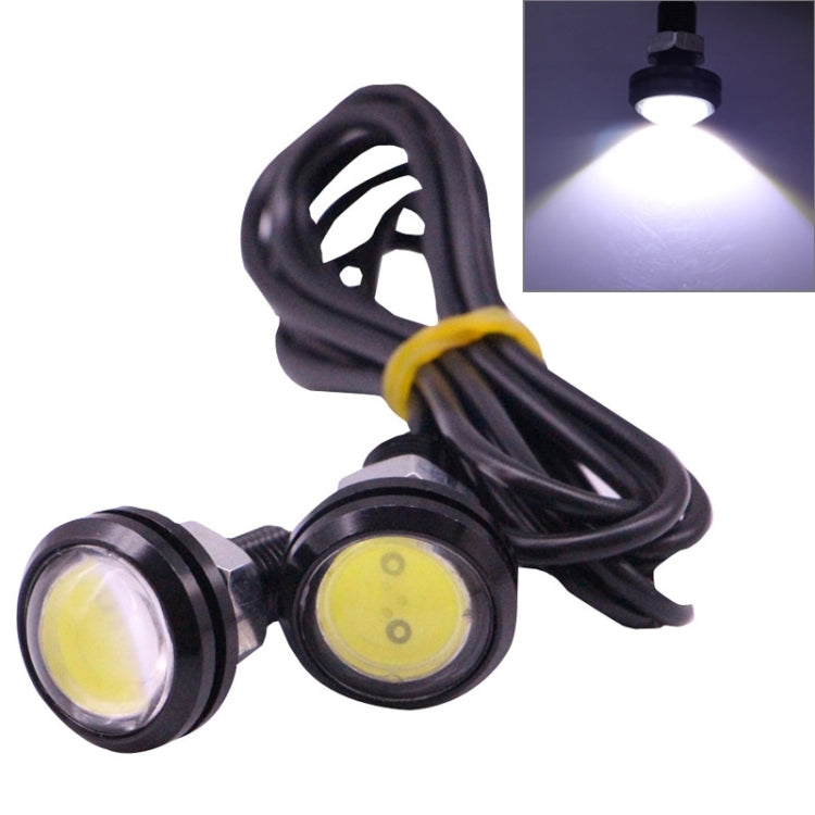 2 PCS 2x 3W 120LM Water-resistant Eagle Eye light White LED Light for Vehicles, Cable Length: 60cm(Black)