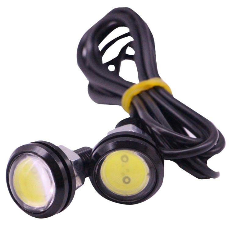 2 PCS 2x 3W 120LM Water-resistant Eagle Eye light White LED Light for Vehicles, Cable Length: 60cm(Black)