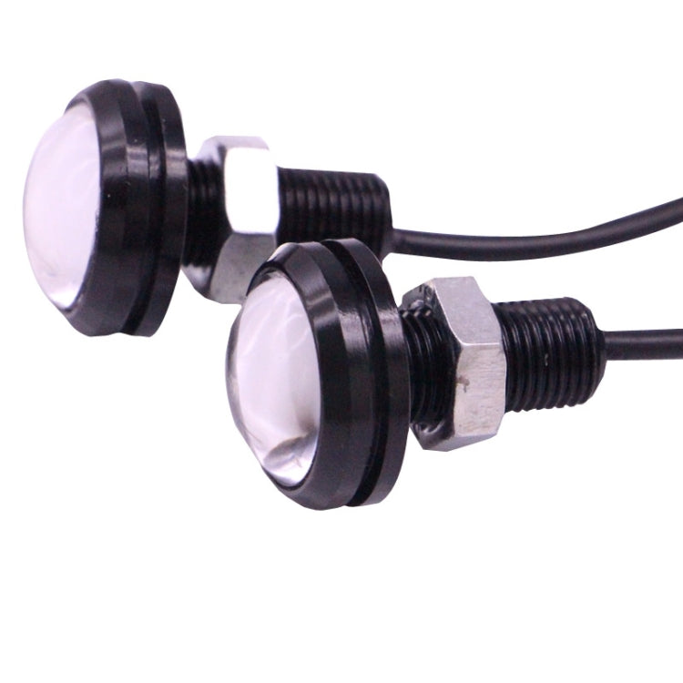 2 PCS 2x 3W 120LM Water-resistant Eagle Eye light White LED Light for Vehicles, Cable Length: 60cm(Black)