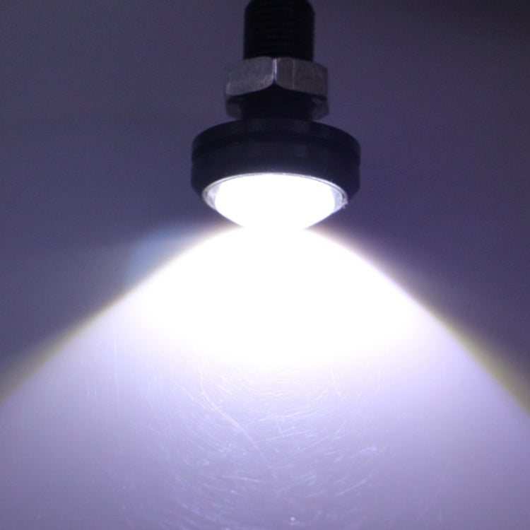 2 PCS 2x 3W 120LM Water-resistant Eagle Eye light White LED Light for Vehicles, Cable Length: 60cm(Black)