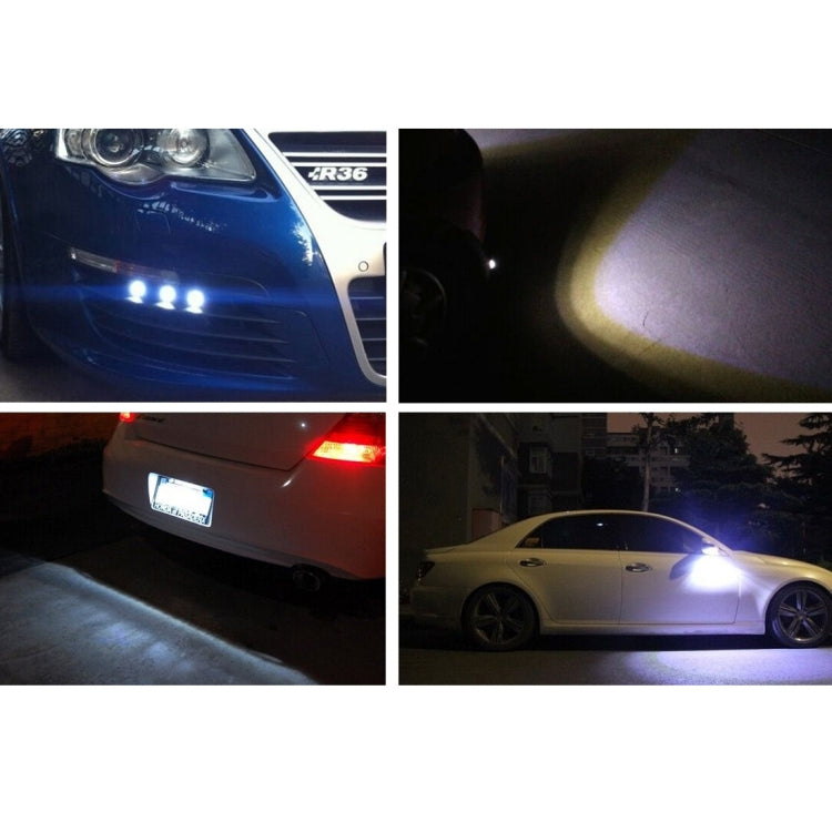 2 PCS 2x 3W 120LM Water-resistant Eagle Eye light White LED Light for Vehicles, Cable Length: 60cm(Black)