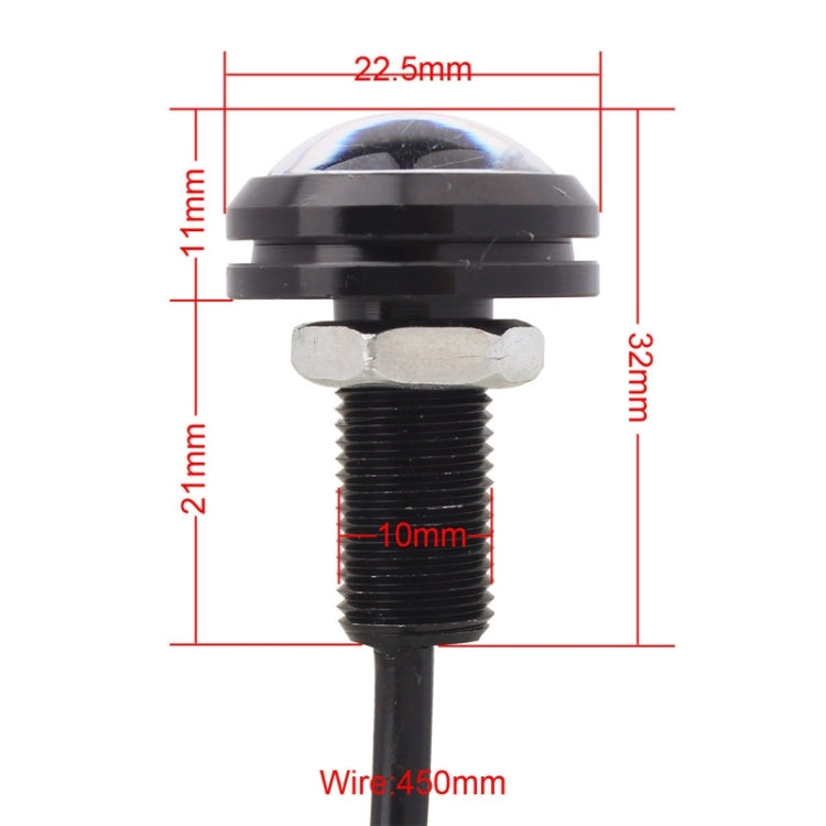 2 PCS 22.5mm 2W 200LM White + Yellow Light 4 LED SMD 5630 Eagle Eye Car Steering Light Daytime Running Light(Black)