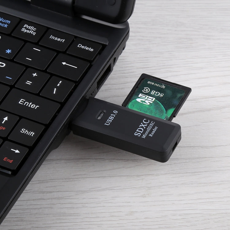 2 in 1 USB 3.0 Card Reader, Super Speed 5Gbps, Support SD Card / TF Card(Black) - by PMC TechLife | Online Shopping South Africa | PMC TechLife | Buy Now Pay Later Mobicred