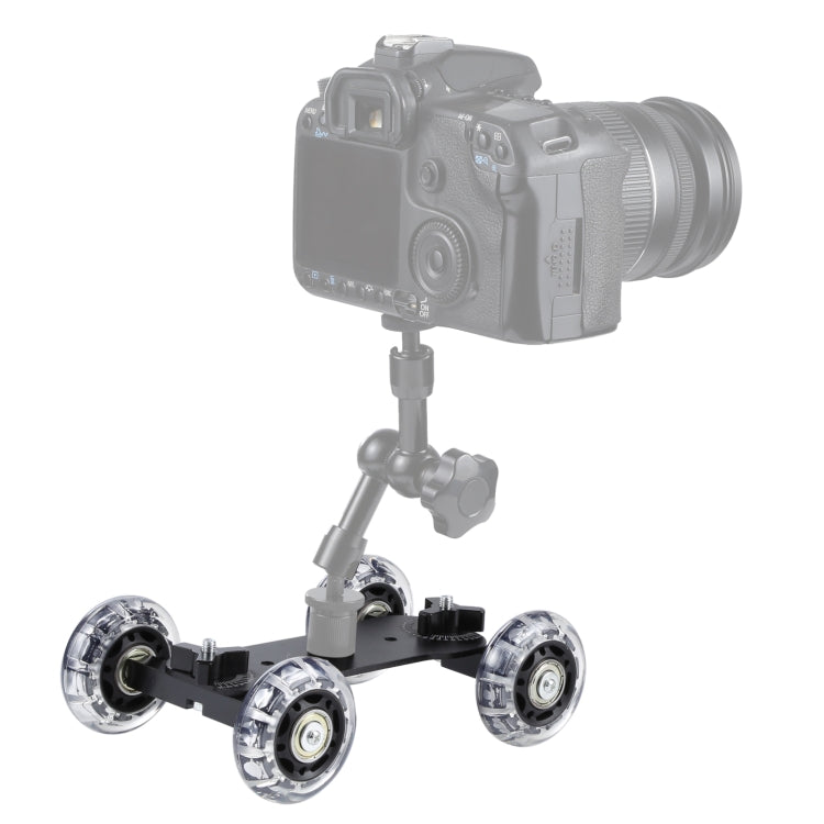 Floor Table Video Slider Track Dolly Car for DSLR Camera(Black) - free shipping - PMC Jewellery - Order now!