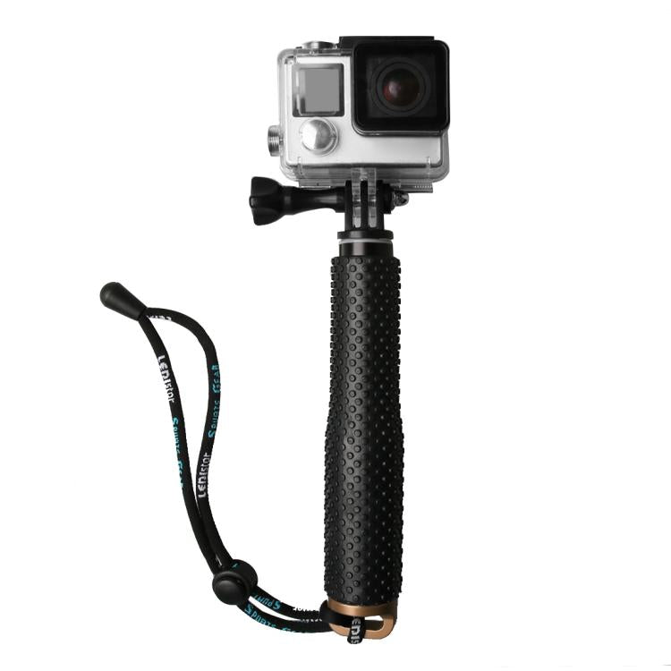 Handheld 49cm Extendable Pole Monopod with Screw for GoPro, Insta360, DJI and Other Action Cameras(Gold)