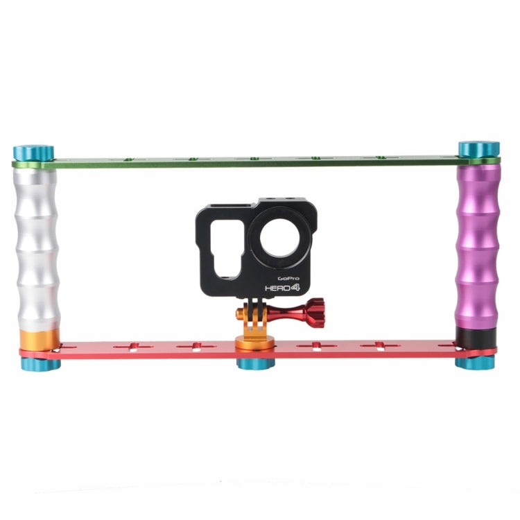 Dual Grip Handle Stabilizer Aluminum Mount Bracket for PULUZ Action Sports Cameras Jaws Flex Clamp Mount for GoPro, Insta360, DJI and Other Action Cameras - Holder by PMC TechLife | Online Shopping South Africa | PMC TechLife | Buy Now Pay Later Mobicred