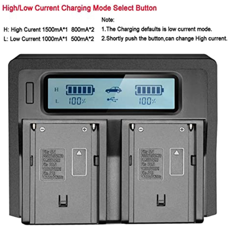 Dual Channel LCD Display Digital Battery Charger with USB Port for Sony BP-U30 / U60 / U90 Battery, Compatible with Sony EX260 / EX280 / FS7 - free shipping - PMC Jewellery - Order now!
