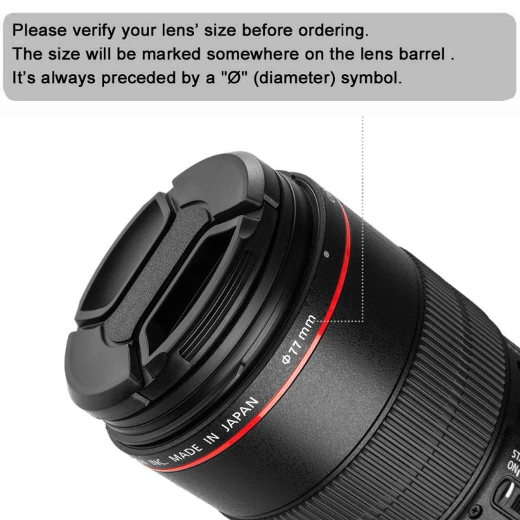 77mm Center Pinch Camera Lens Cap(Black) - Lens Cap by PMC TechLife | Online Shopping South Africa | PMC TechLife | Buy Now Pay Later Mobicred