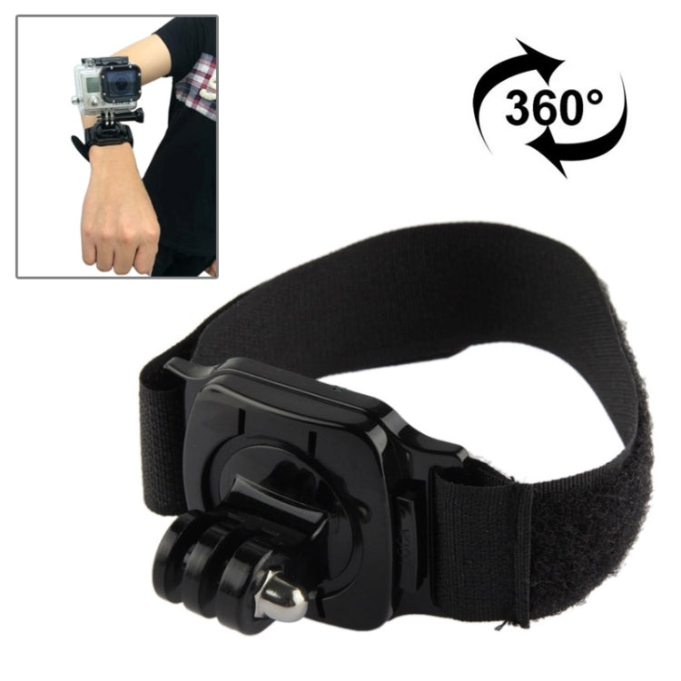 360 Degree Rotation Hand Camera Wrist Strap Mount for GoPro, Insta360, DJI and Other Action Cameras, Strap Length: 36cm(Black) - Wrist Strap by PMC Jewellery | Online Shopping South Africa | PMC Jewellery | Buy Now Pay Later Mobicred