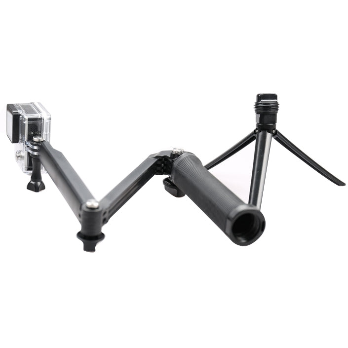 3-Way Multi Function Extendable Monopod Tripod Folding Rotating Arm Camera Handle for GoPro, Insta360, DJI and Other Action Cameras - Extendable Pole by PMC Jewellery | Online Shopping South Africa | PMC Jewellery | Buy Now Pay Later Mobicred