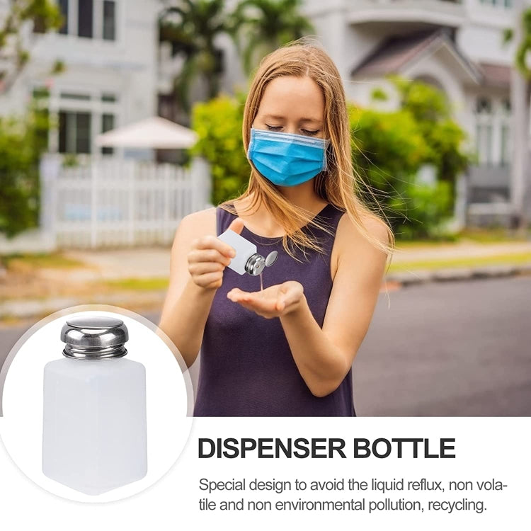 250ml Push Down Alcohol and Liquid Container Bottle(White)