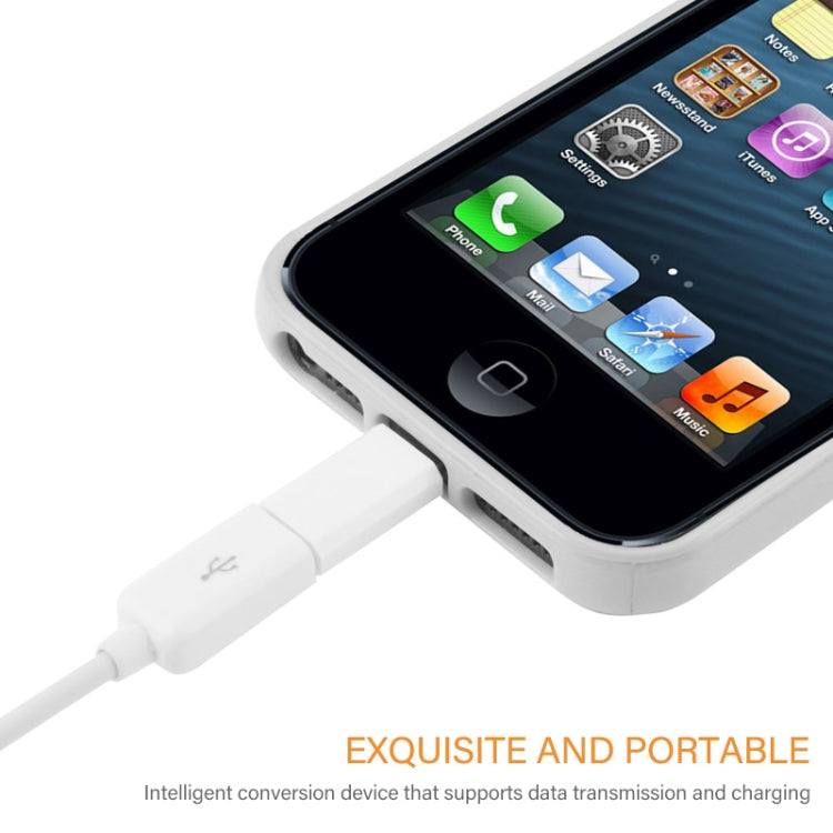 Micro 5 Pin USB to 8 Pin Charge & Data Transfer Adapter(White)
