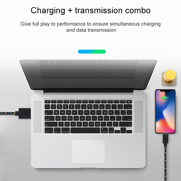 1m Nylon Netting USB Data Transfer Charging Cable For iPhone, iPad, Compatible with up to iOS 15.5(Purple)